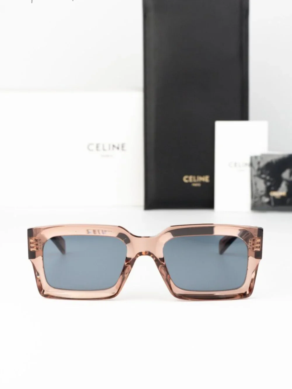 Celine Men Sunglasses Pink Blue Rectangle CL40280U 74V NEW AUTHENTIC